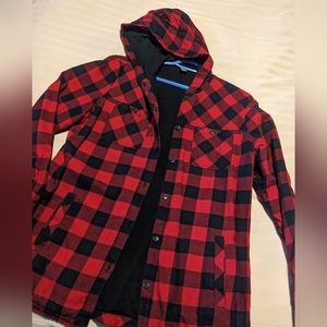 Eddie Bauer L 100% Cotton Plaid Sweater Jacket w/ Pockets. Rarely worn.